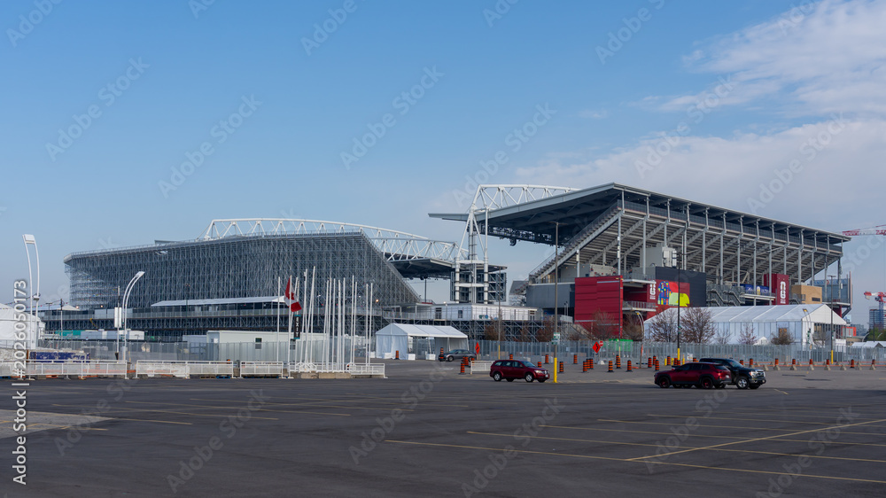 Naklejka premium Toronto, Canada -May 18, 2026: Exterior of BMO Field (temporarily renamed