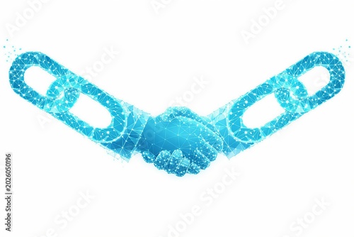 Modern abstract chain link icon with connected loops