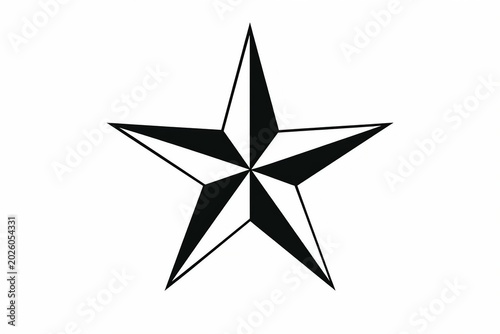 Black and white nautical star compass symbol with bold lines
