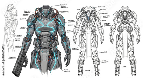 Εκτύπωση καμβά Futuristic Sci-Fi Soldier Character Concept Art Design