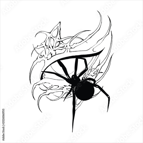 Tribal Spider Silhouette with Mystic Eyes