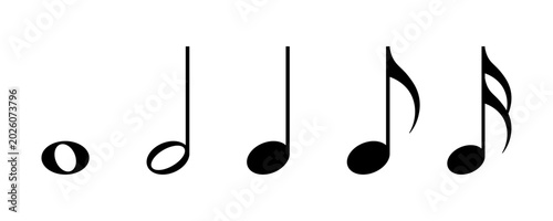Cuadro en lienzo Musical note symbols icon set