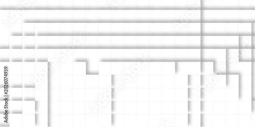 Abstract White Grid Background with Soft Shadows and Minimal Geometric Lines for Modern Design.