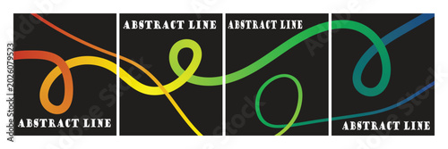 Collage of abstract wavy lines with text abstract creative