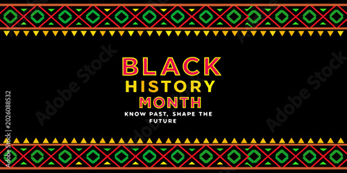Foto black history month banner with vibrant geometric pattern