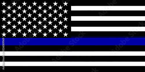Foto thin blue line flag american flag with blue stripe