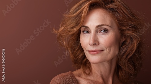 Cowboy Copper Hair Middle Aged Woman Rose Studio Soft Light