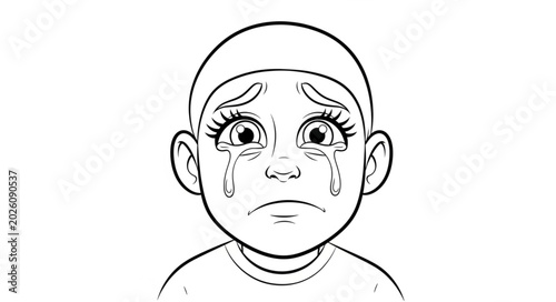 Photos Sad Child Crying Tears of Sadness.