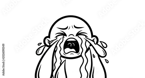 Fotografía Sad Child Crying Tears of Sorrow.