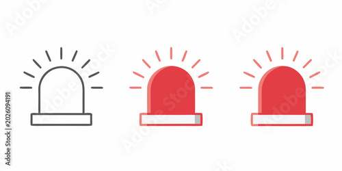 Foto emergency siren icons set line art and filled variations