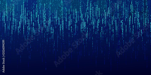 digital rain background abstract blue code cascade