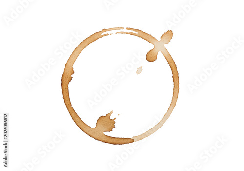 Coffee cup stain ring isolated on transparent background