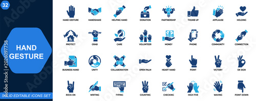 Foto Hand gesture icon set