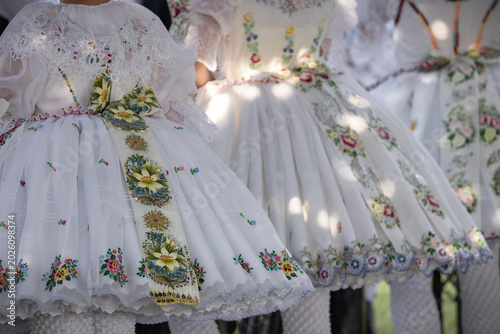 Detail of folk costume, Rakvice, Southern Moravia, Czech Republic