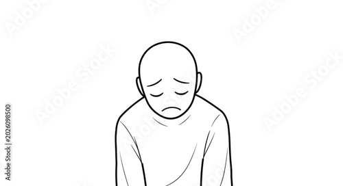 Photos Sad Person Illustration Depicting Loneliness and Depression.