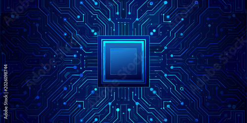 Photos cpu socket with circuit board pattern futuristic technology illustration