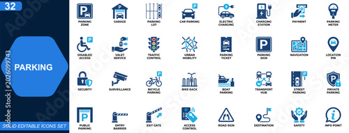 Foto Parking icon set
