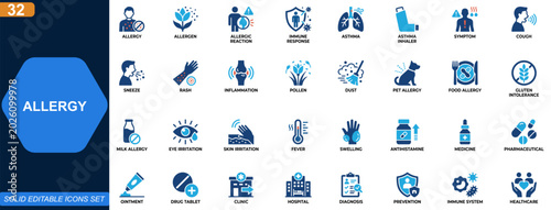 Photos Allergy icon set