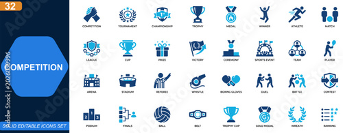 Konstfotografi Competition and tournament icon set