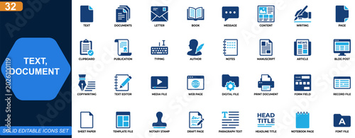 Foto Text and document icon set