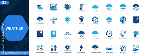 Bild auf Leinwand Weather icon set