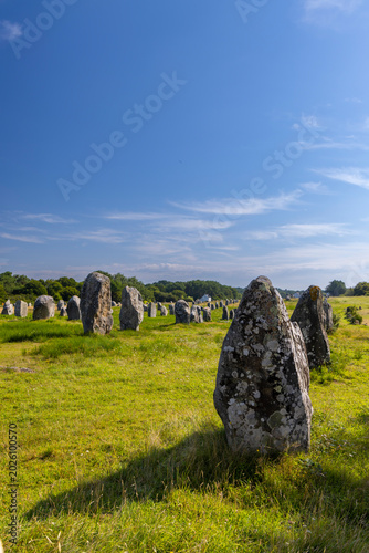 Standing stones (or menhirs) in Carnac, Morbihan, Brittany, France