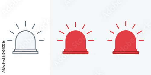 Schilderij op canvas emergency siren icons set line and filled variations