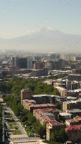 Vertical Aerial View of Yerevan Cityscape