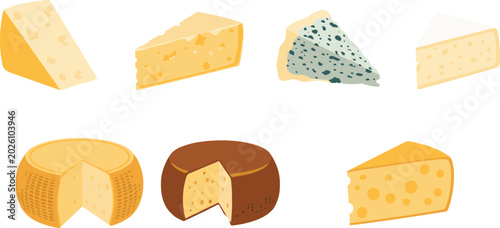 Konstfotografi Italian cheese cartoon set