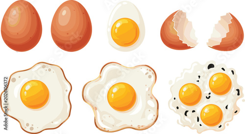 Obraz na płótnie Egg cartoon set
