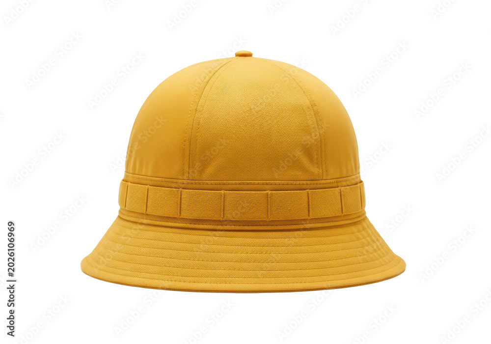 Fototapeta premium Yellow bucket hat, isolated on transparent background