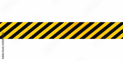 Tableau sur toile hazard warning tape strip on a white background