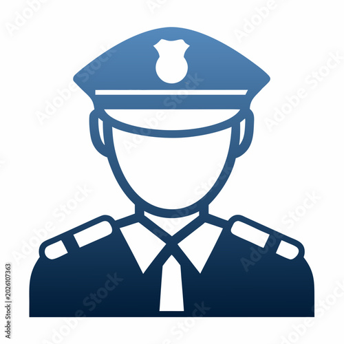 Bild auf Leinwand police officer icon minimalist flat vector illustration