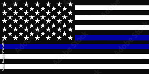 Foto thin blue line flag with stars and stripes patriotic symbol