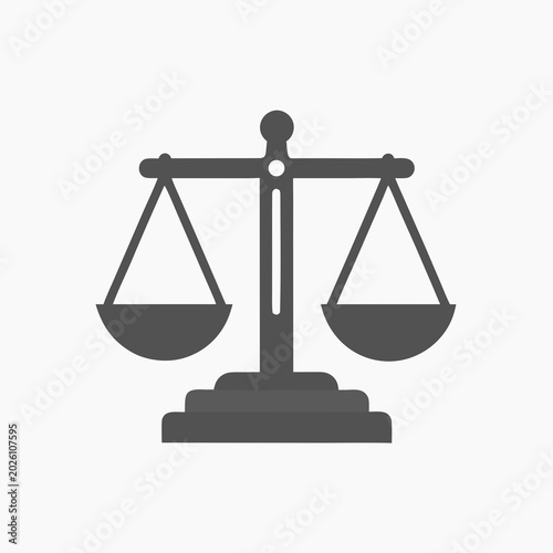 Bild auf Leinwand justice scale icon minimalist legal symbol on a white background