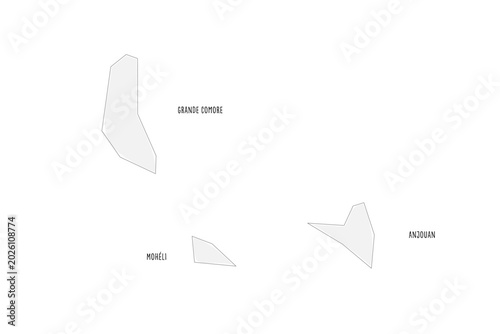 Tableau sur toile Comoros political map of administrative divisions - autonomous islands
