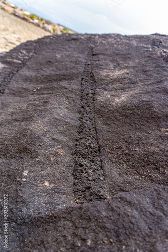 Obraz na plátně Petroglyph National Monument in Albuquerque, New Mexico along West Mesa, a volcanic basalt escarpment