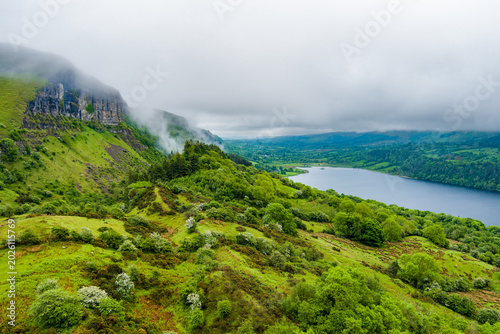 Принти на полотні View from the Devils Chimney Waterfall area toward Glencar Lough in northwest Ireland
