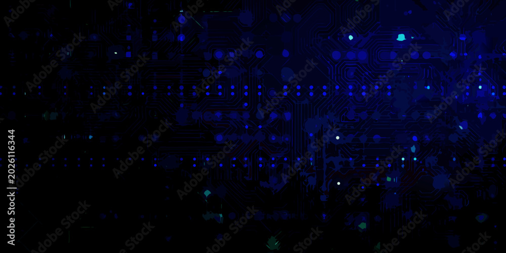Obraz premium circuit board pattern dark blue technology background