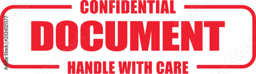 A confidential document handle with care on a surface