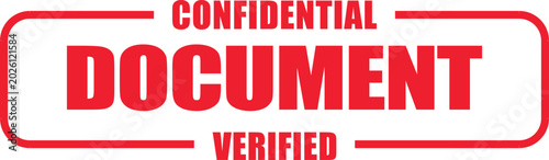 Foto A confidential document is being verified with a red stamp.