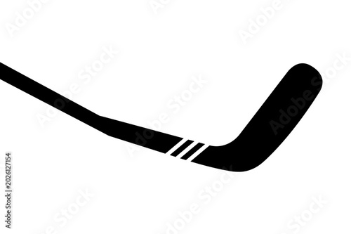Canvas Print Black silhouette of an ice hockey stick