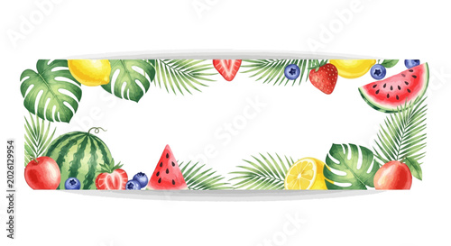 Fresh Fruit Border Decoration Elements.