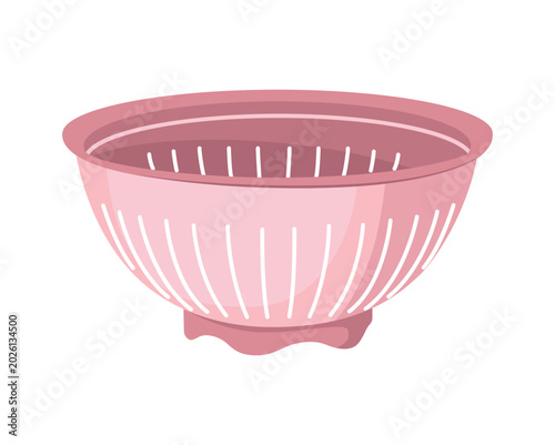 Billede på lærred Vector illustration of a pink plastic colander