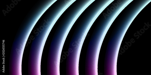 Abstract Futuristic Cyan and Purple Curved Neon Light Lines Background