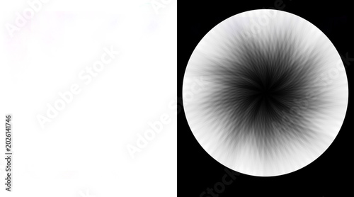 Tablou pe pânză Abstract monochrome radial burst illustration, black and white circular iris pat