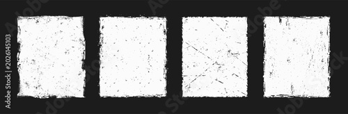 Foto Grunge texture vector set with distressed black rectangles and rough edges