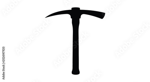 Tableau sur toile pickaxe silhouette on a white background mining tool isolated image