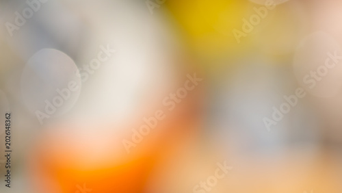 Konstfotografi Warm abstract bokeh background with orange yellow and gray blurred circular ligh