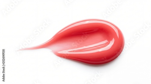 Pink lip gloss cosmetic cream swatch on a clean white background